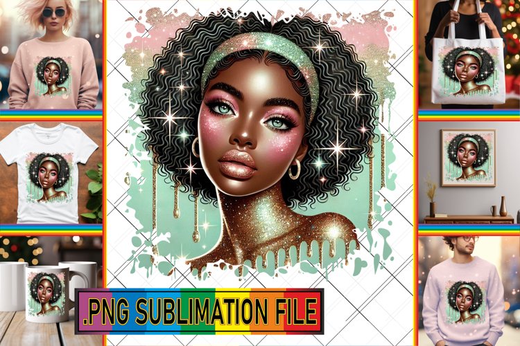 Unique TOTE BAG Art PNG, Afro Girl