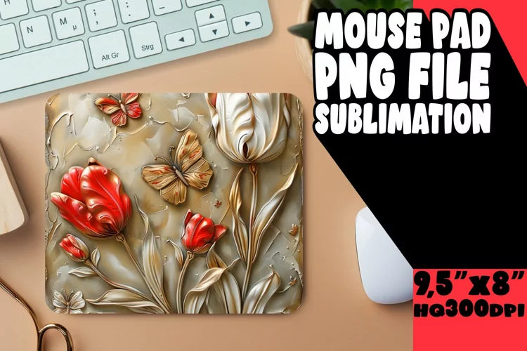 Radiant 3D Petals Pattern Mouse Pad