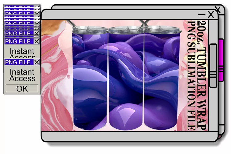 Colorful Inflated Pattern 20oz Tumbler Assortment