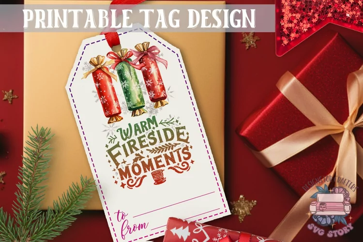 Watercolor Christmas Gift Tag Holiday Memories PNG
