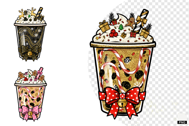 Christmas Coquette Coffee Cup Clipart