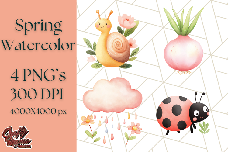 Pastel Watercolor Spring Clipart, Cheerful Floral Png Design