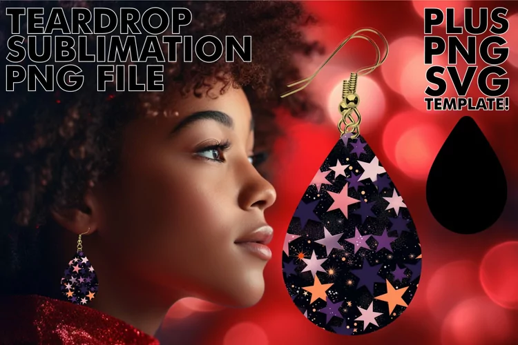 Elegant Stardust: Glittery Sublimation Star Earrings