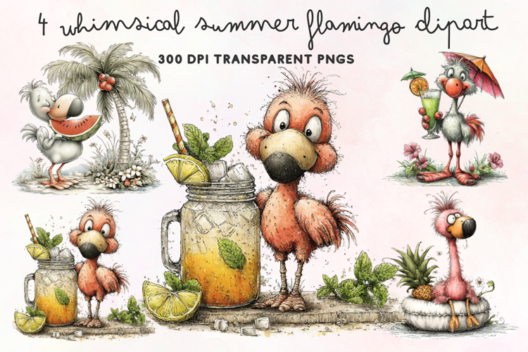 Cute Flamingo Clipart Image 7