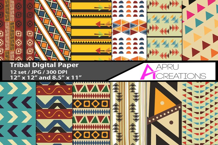 tribal  digital papers, tribal pattern, digital papers, high quality 300 dpi, 12 x 12 inch , and 8.5 x 11 inch
