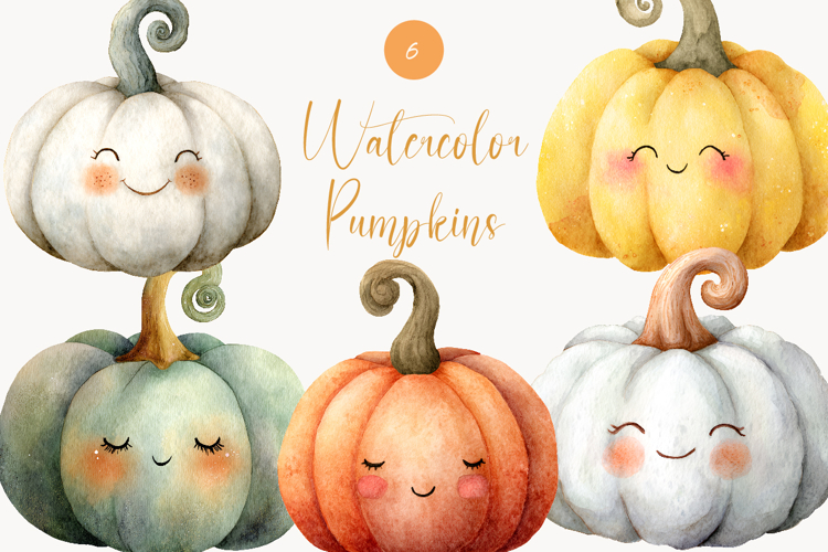 Watercolor Pumpkin Clipart Image 14