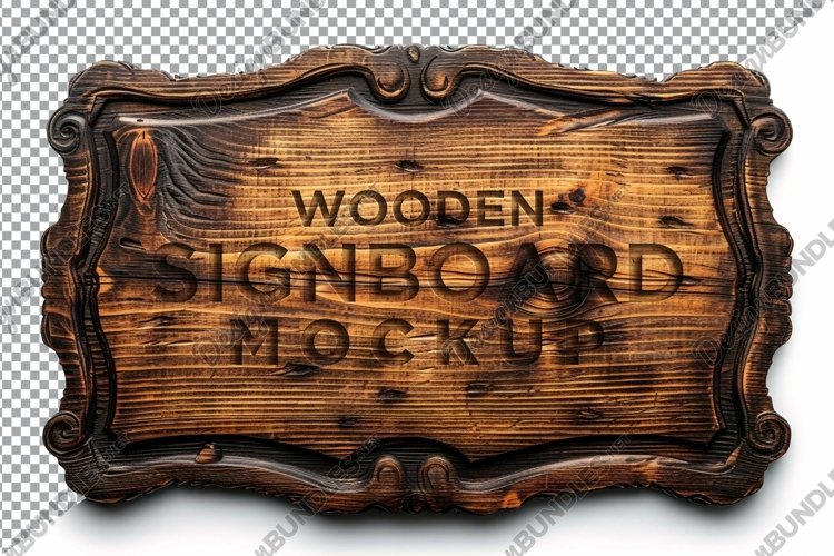 Vintage Wooden Signboard Mockup