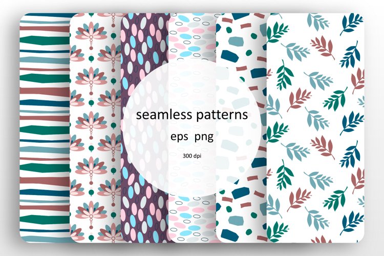 Set of 6 seamless patterns example image 1