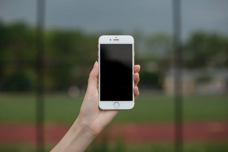 Female hand holding smartphone 