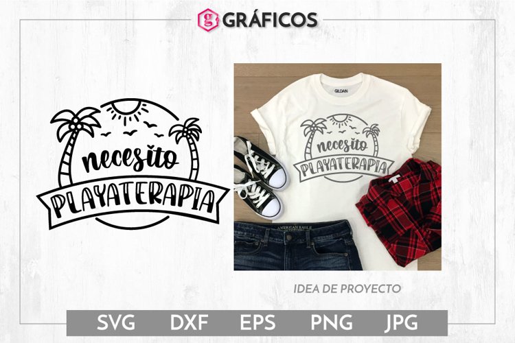 Necesito playaterapia SVG - Frases Verano example image 1