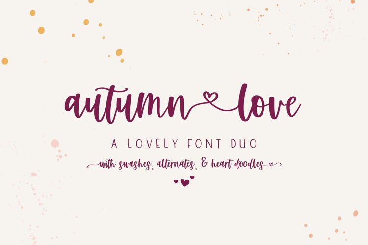 Autumn Love Font Duo with Heart Swashes example image 1