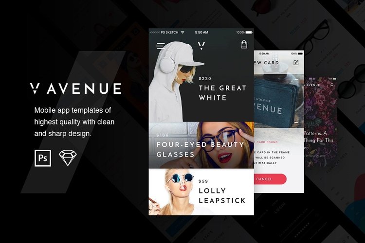 V Avenue Mobile UI Kit example image 1