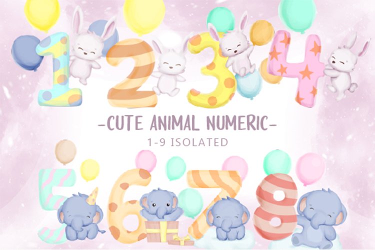 Cute Animal With Numeric example image 1
