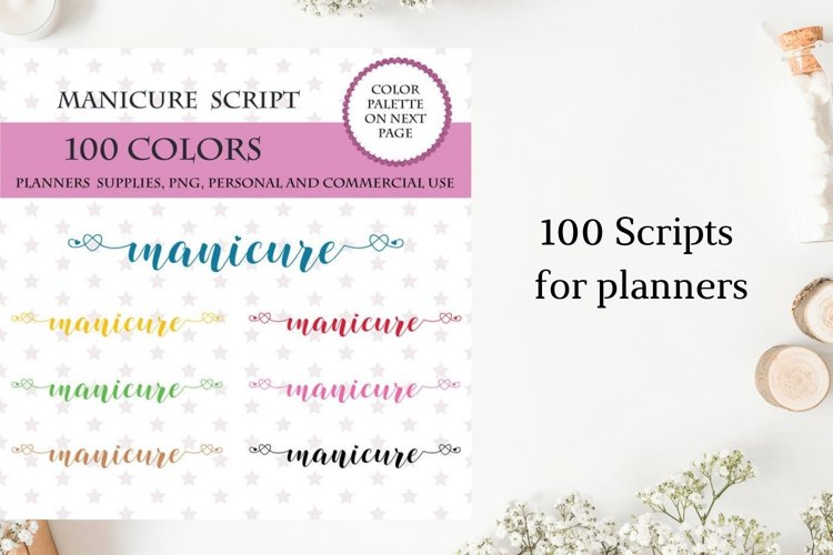 Manicure font clipart, Nail Appointment Sticker, Me time example image 1