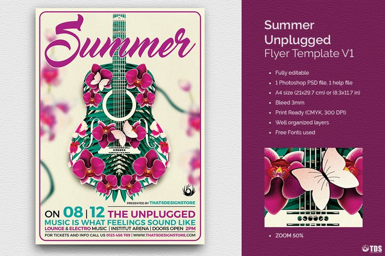 Summer Unplugged Flyer Template V1 example image 1