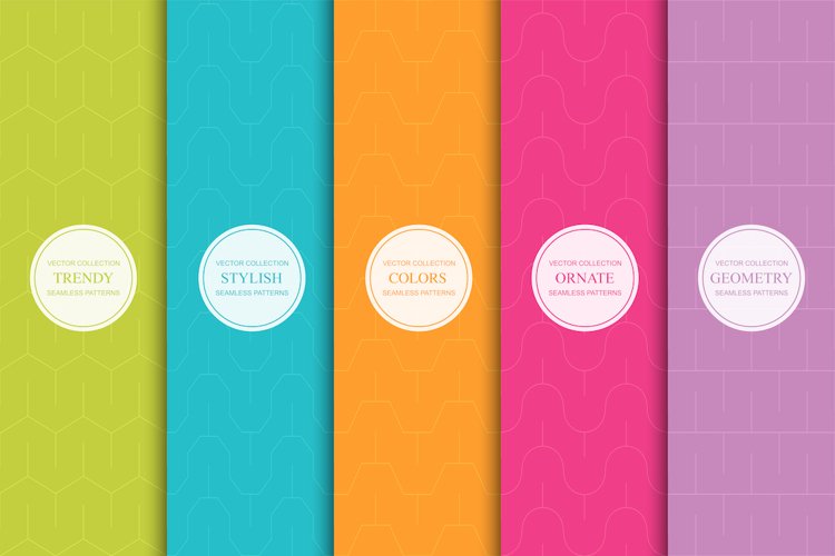 Colorful seamless minimal patterns example image 1