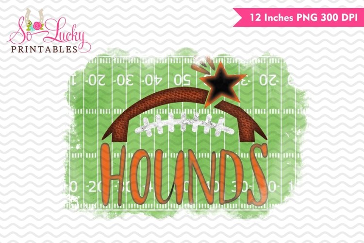 Hounds football watercolor sublimation design example image 1