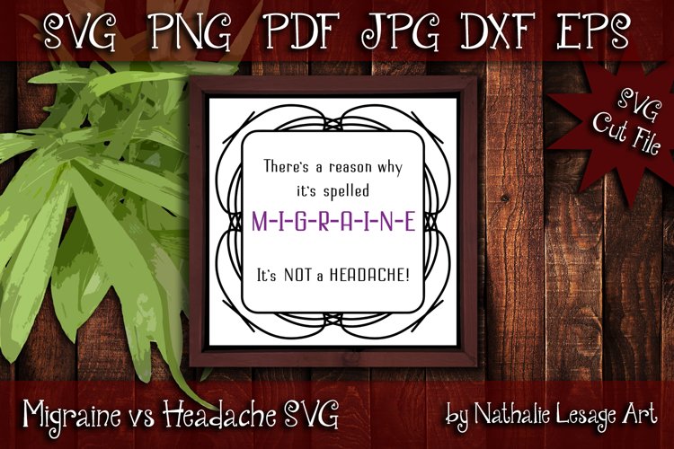 Migraine Not Headache SVG Door Sign For Bedroom And House example image 1