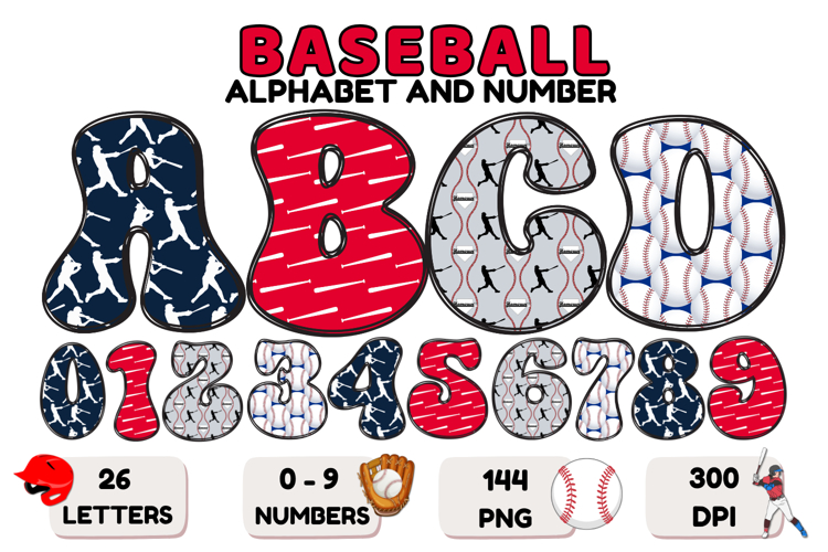 Baseball Sport Alphabet png clipart, baseball letters doodle