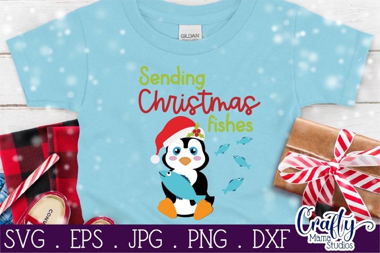 Christmas Svg, Animal Svg, Penguin Svg, Christmas Fishes example image 1