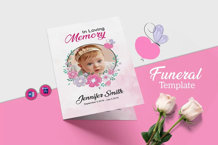 Child Funeral Program Template, Ms Word & Photoshop Template