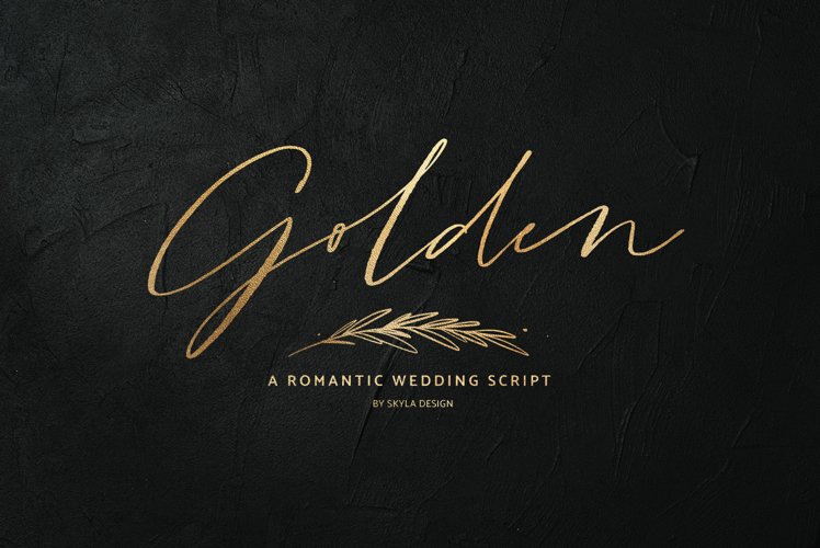 Golden, a romantic wedding script font example image 1