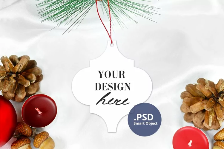 Christmas Arabesque Ornament Mockup PSD, Arabesque Mockup