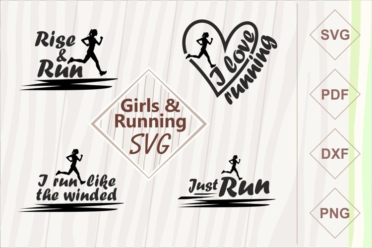 Girls and running SVG bundle example image 1