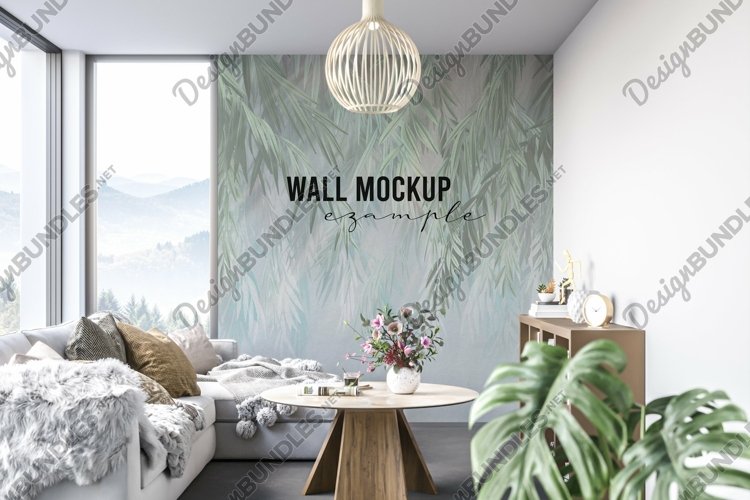 Wall mockup - Wallpaper mockup example image 1