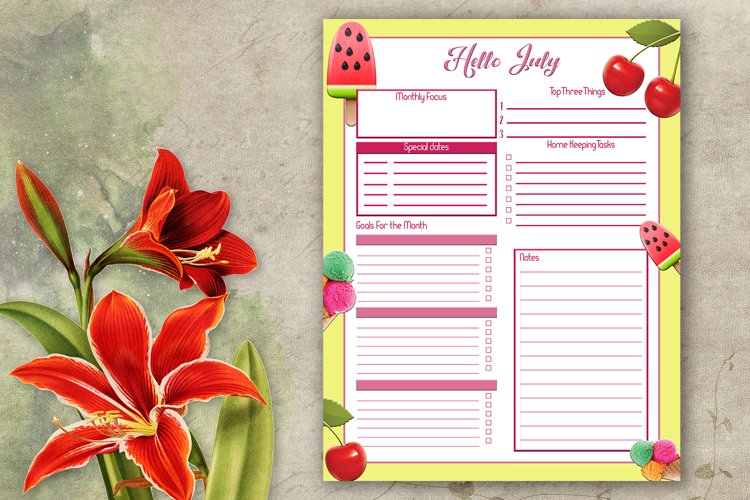 Monthly Planner Printable Image 3