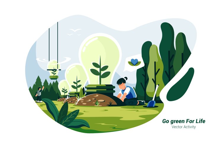 Go green For Life - Vector Illustration example image 1