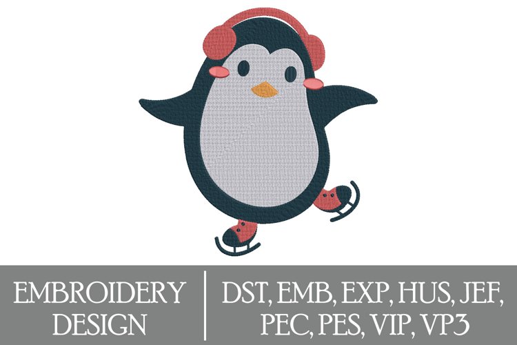 Penguin Machine Embroidery Design example image 1