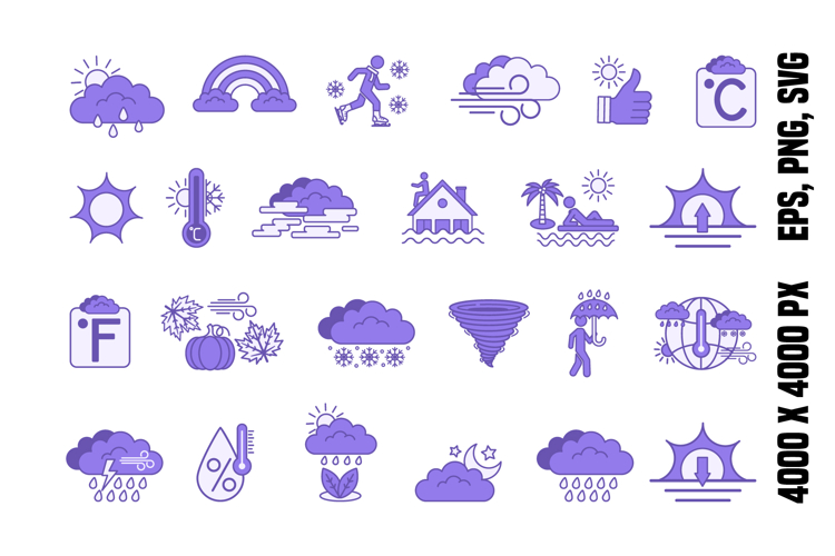 Purple Weather Icons example image 1