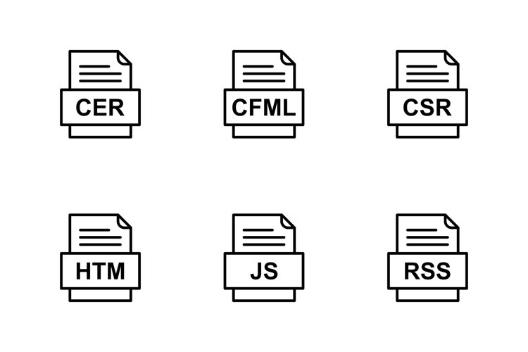 Set Of File Formats Icons