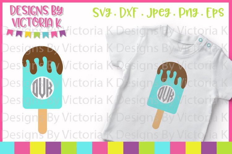 Ice lolly, Beach, Lolly Monogram, SVG, DXF, PNG example image 1