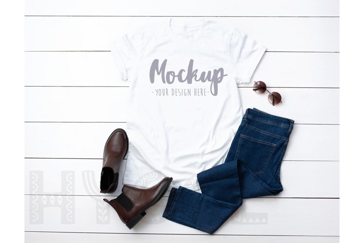 White Tshirt Mockup Image 16