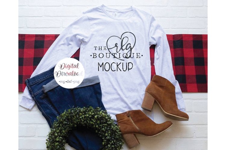 Ash Bella Canvas 3501 Shirt Christmas Mockup example image 1