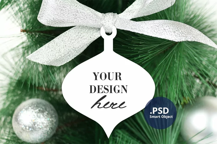Christmas Antique Ornament Mockup PSD, Ornament Mockup PNG