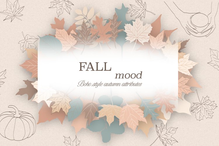 Fall / Leaves / Pumpkin / Vector / Clip art / Minimalist art example image 1