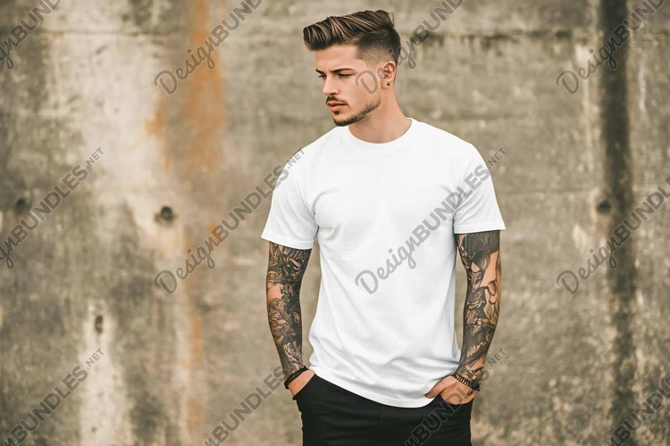 White Tshirt Mockup Image 17