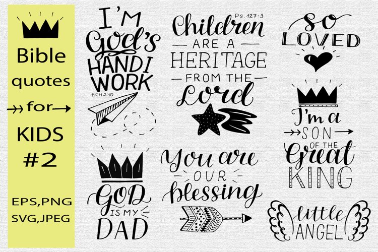 Bible Quotes for KIDS #2 (663733) | Illustrations | Design Bundles