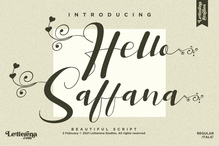 Hello Saffana - Beautiful Lovely Script Font example image 1