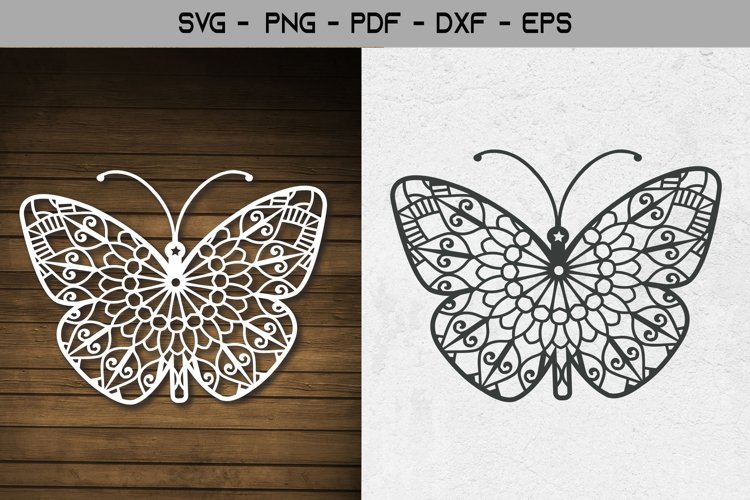 Butterfly Paper cut Template SVG Design example image 1