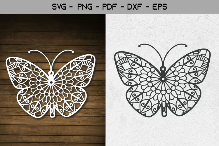 Butterfly Paper cut Template SVG Design