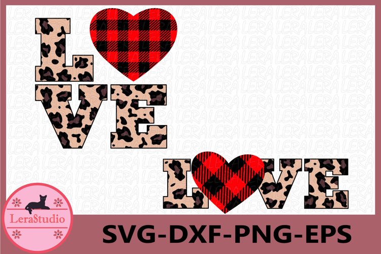 Love SVG, Leopard Svg, Heart SVG, Buffalo Plaid Svg example image 1