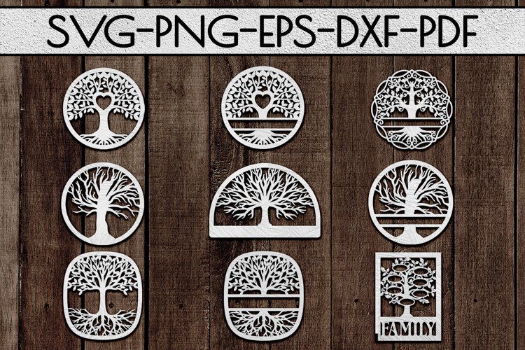 Tree Of Life Papercut Templates Bundle, Tree Sign (1168607)