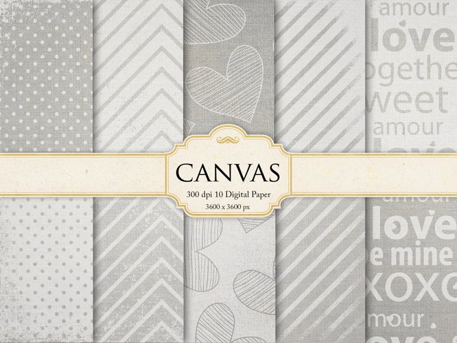 Wedding Grey Canvas Digital Paper