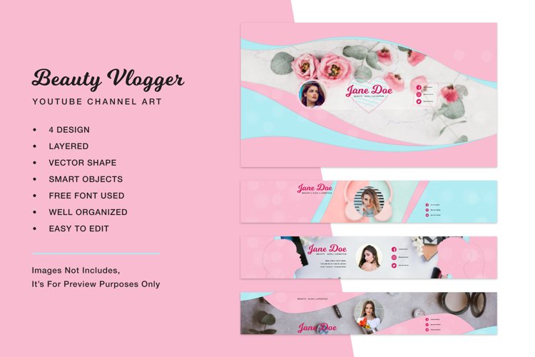 Beauty Vlogger Youtube Channel Art