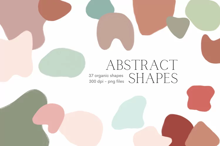 Organic Abstract Shapes Clipart | Boho Background Png