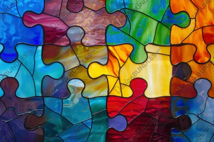 Teamwork Puzzle Connection Business Concept Background